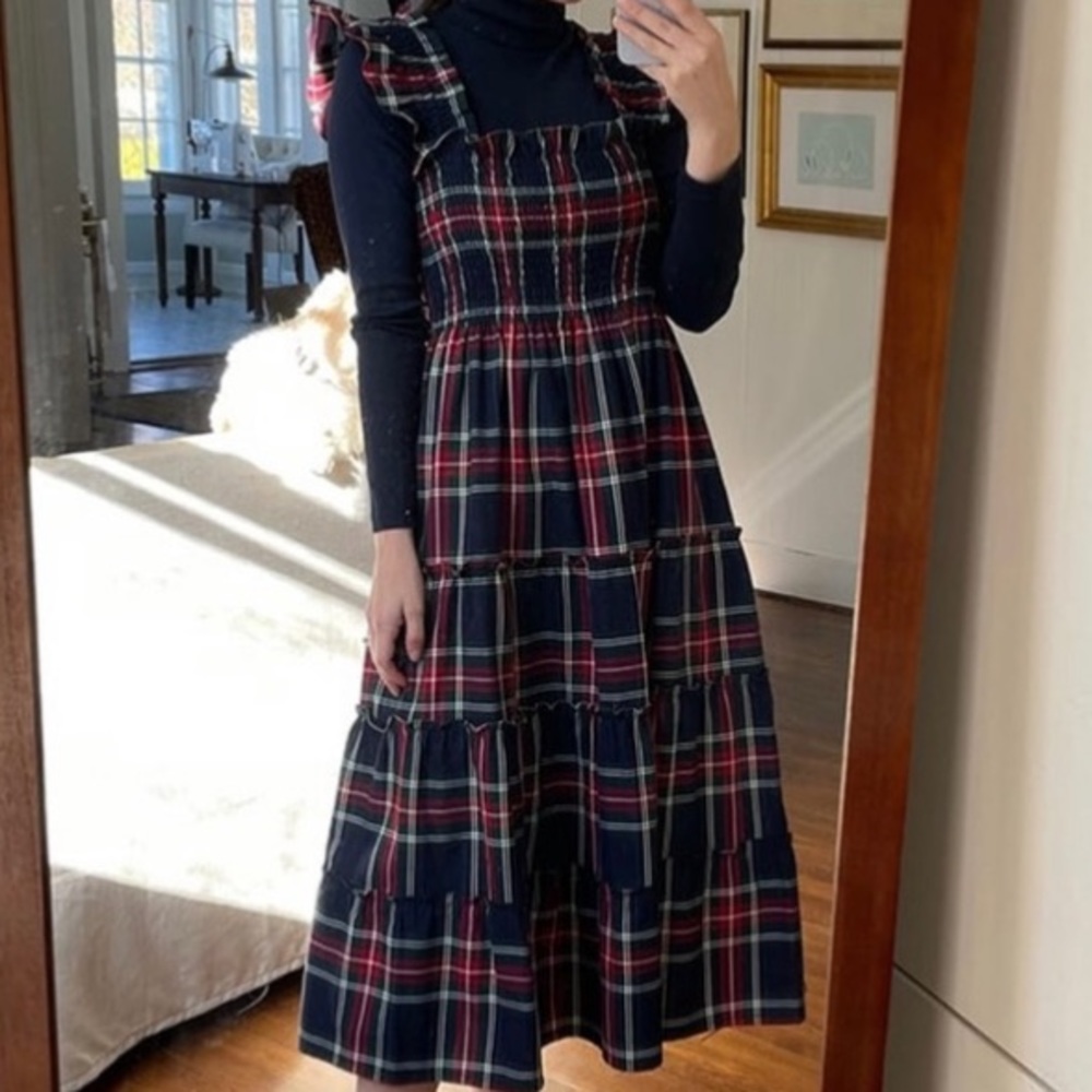 🆕NWOT HILL HOUSE HOME NAVY TARTAN PLAID NAP DRESS SIZE XS - Picture 9 of 11